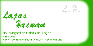 lajos haiman business card